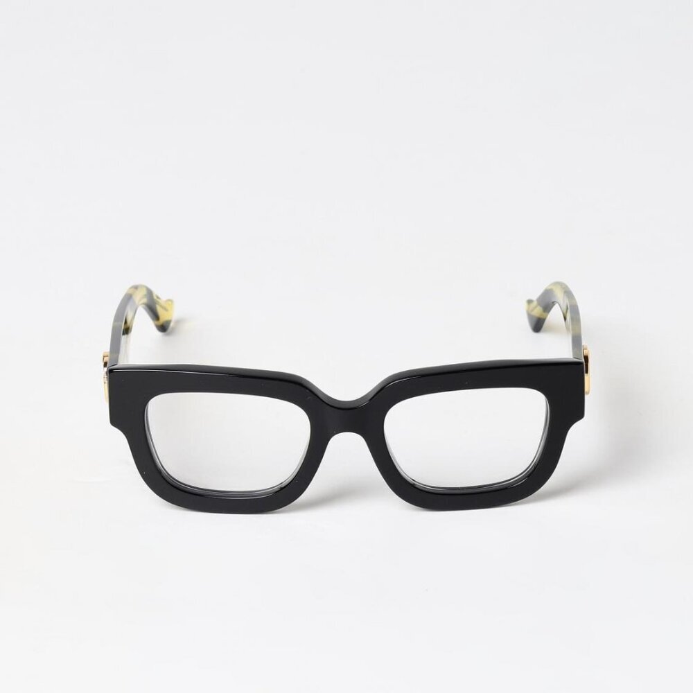 NWT Gucci GG1548O-006 Black Rectangle 52mm Eyeglasses - Picture 2 of 8